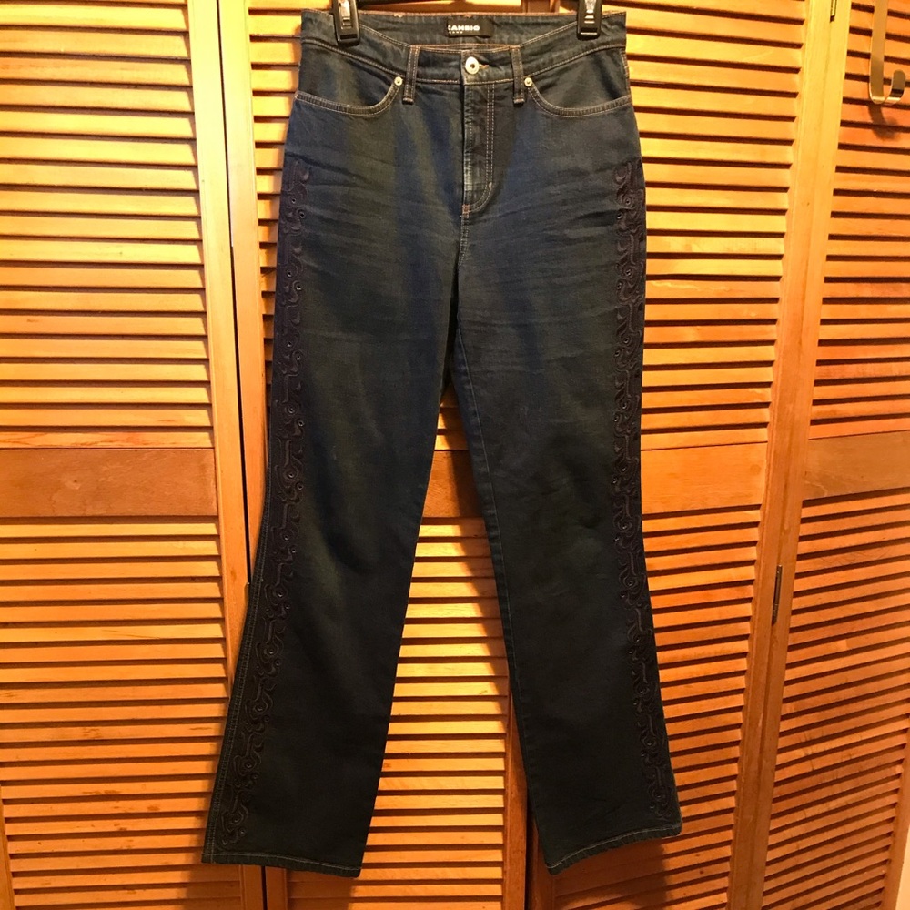 Cambio Embroidered Bootcut Blue Jeans